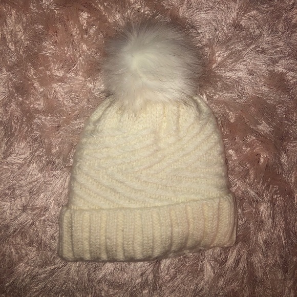 White Beanie Hat - Picture 1 of 2